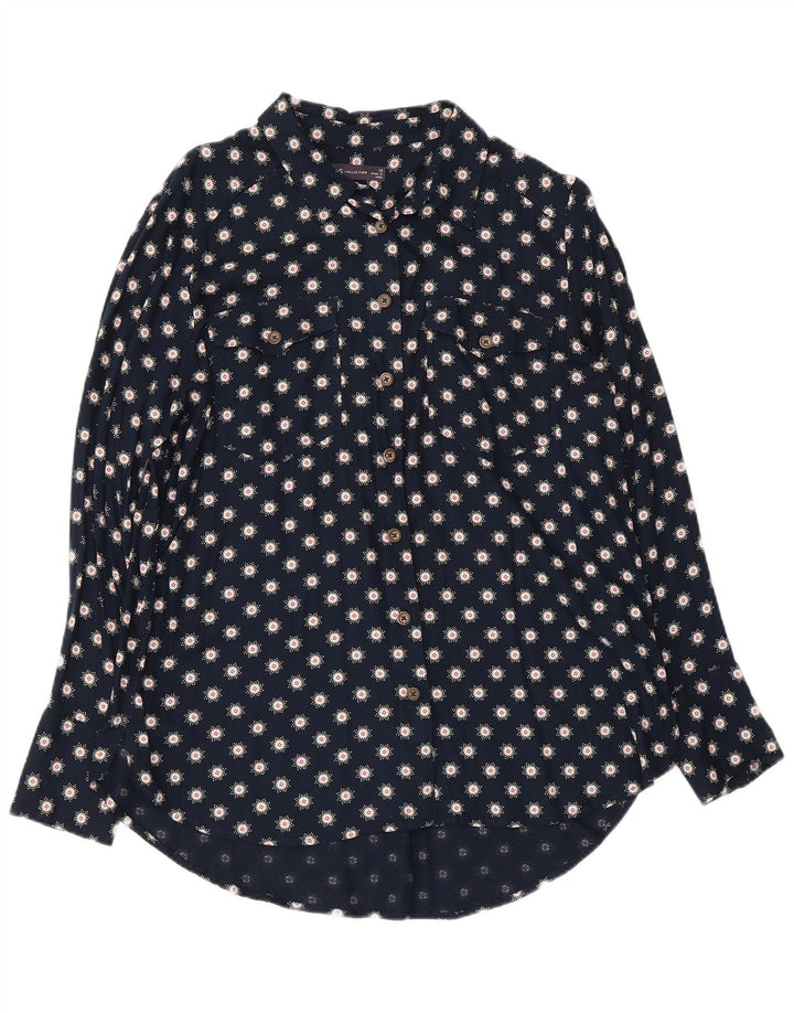 Camicetta da donna Marks & Spencer UK 12 Viscosa floreale blu navy media