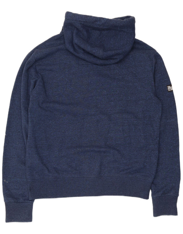 Maglione con cappuccio e zip da uomo Superdry 2XL in cotone blu navy