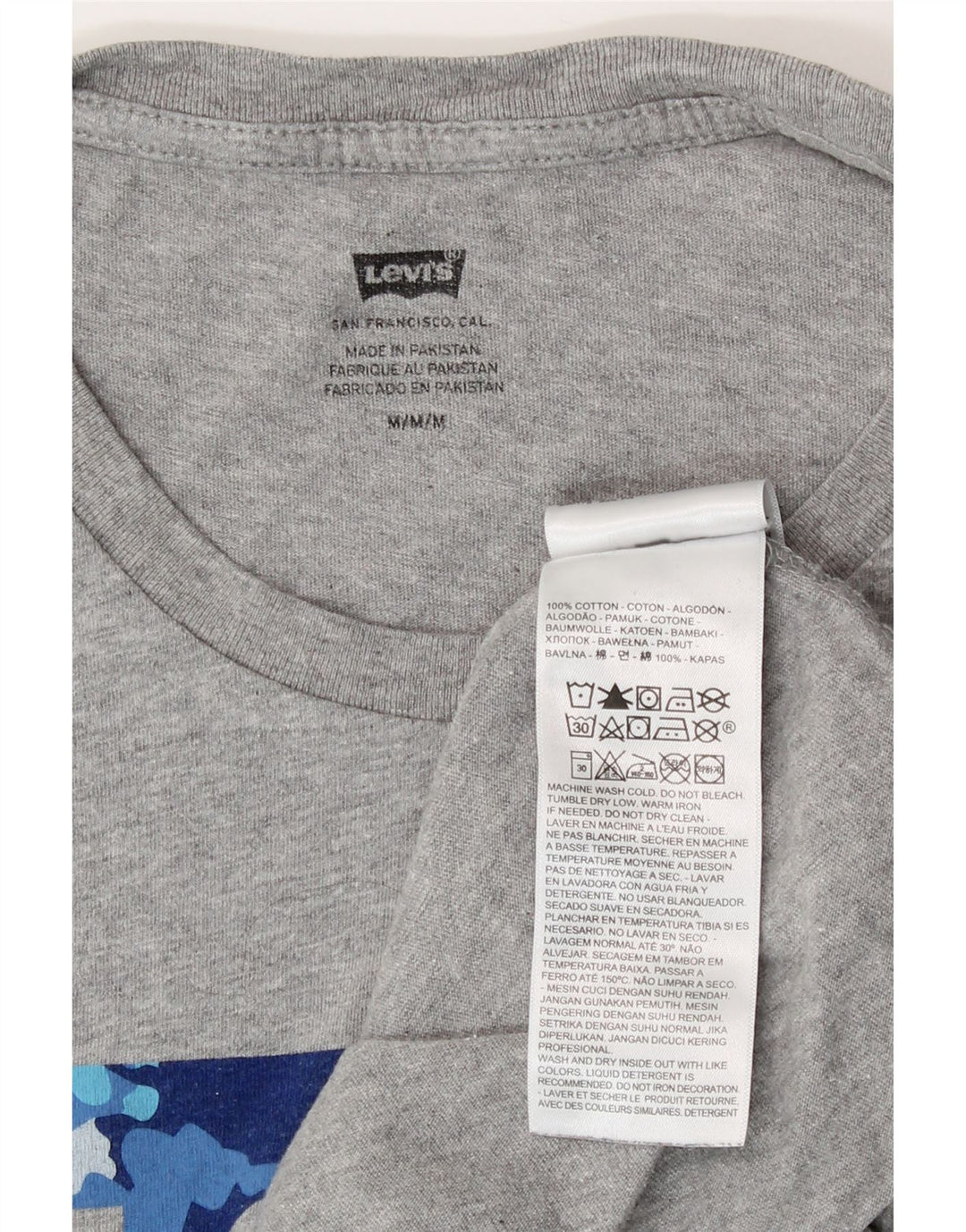 T-shirt grafica da uomo Levi's Top in cotone grigio medio