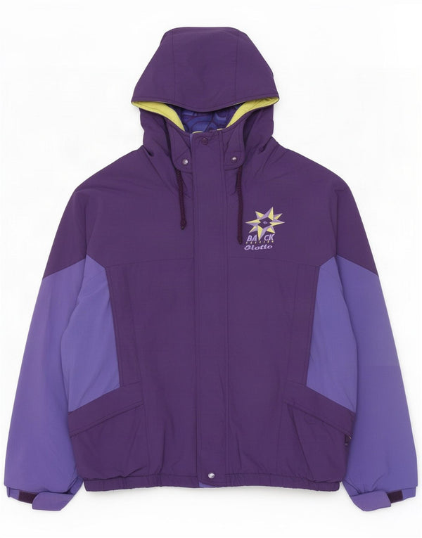 Giacca da sci con cappuccio da donna Lotto UK 16 Large Viola Colourblock Nylon