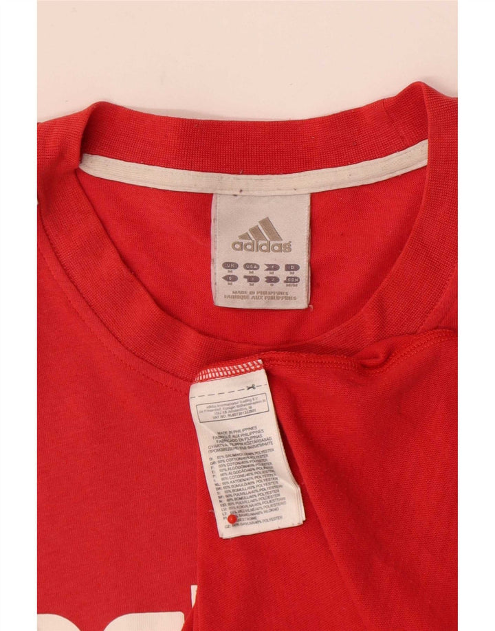T-shirt grafica da uomo Adidas Top in cotone rosso medio