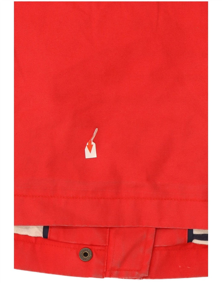 Giacca antipioggia con cappuccio da donna Joules UK 14 grande cotone rosso