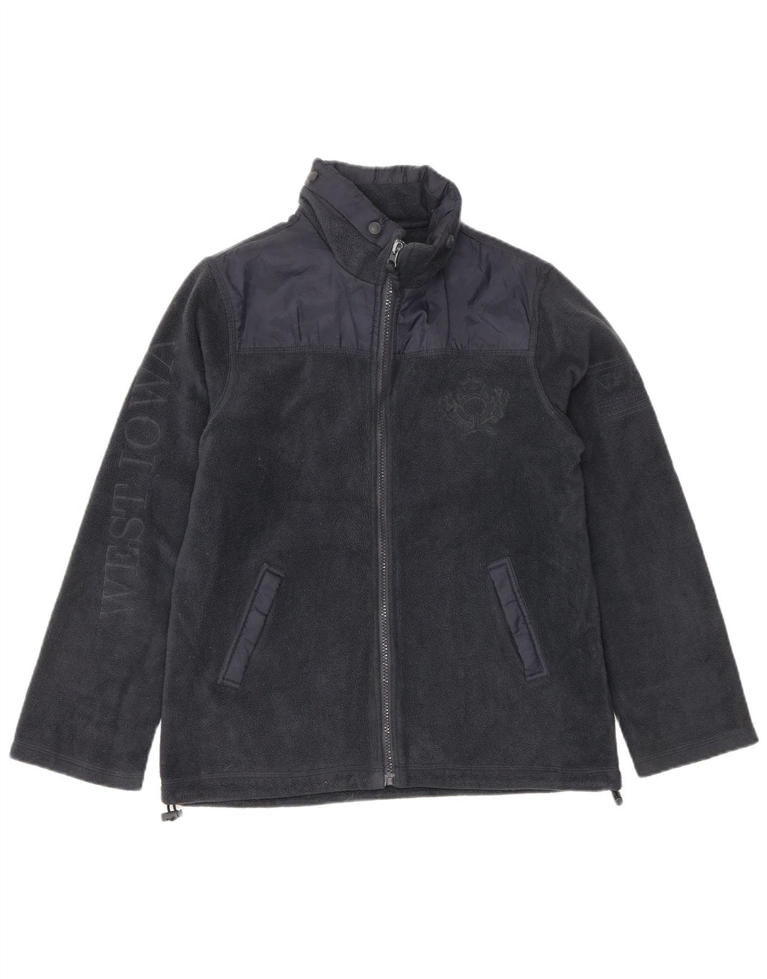 MASSIMO DUTTI Giacca in pile con grafica per ragazzi 11-12 anni in poliestere blu navy
