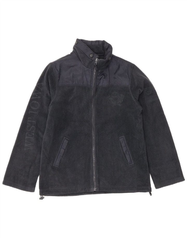 MASSIMO DUTTI Giacca in pile con grafica per ragazzi 11-12 anni in poliestere blu navy