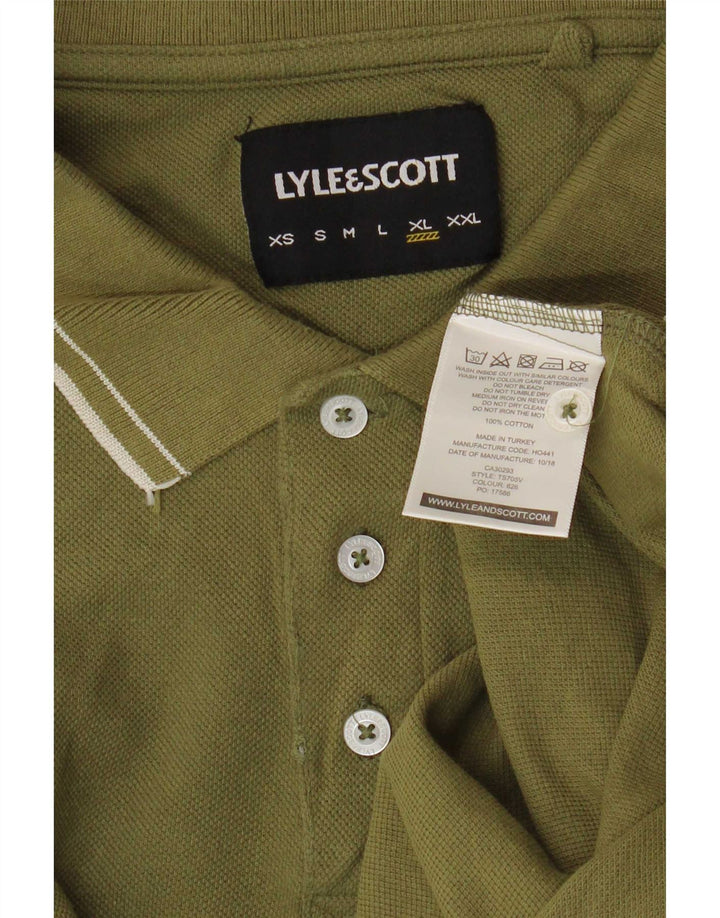 Polo da uomo Lyle & Scott XL in cotone kaki