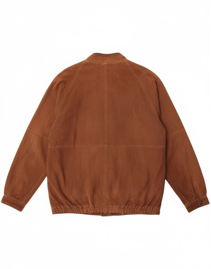 Giacca vintage in pelle scamosciata da uomo IT 54 2XL Marrone