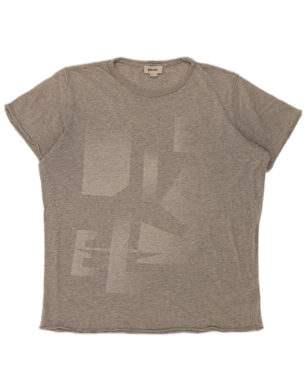 T-shirt grafica da uomo Diesel Top grande grigio chiazzato