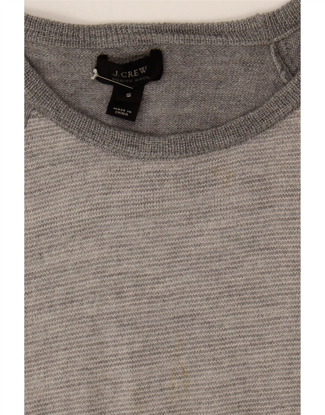 J. CREW Mens Crew Neck Jumper Sweater Small Grey Colourblock Wool Vintage J. Crew and Second-Hand J. Crew from Messina Hembry 