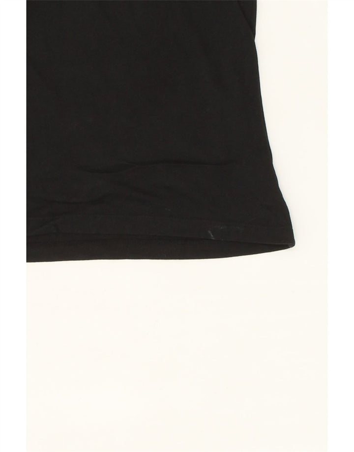 KAPPA Womens Graphic T-Shirt Top UK 12 Medium Black Cotton Vintage Kappa and Second-Hand Kappa from Messina Hembry 