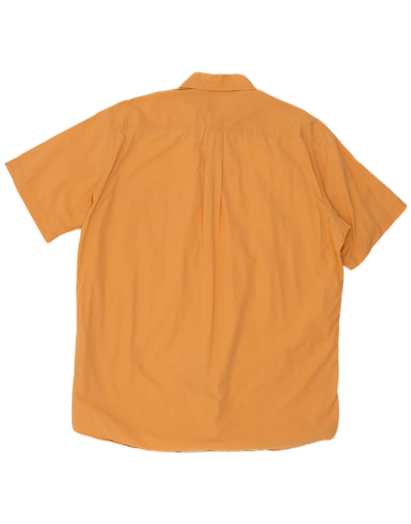 Camicia a maniche corte da uomo Kappa 3XL in cotone arancione