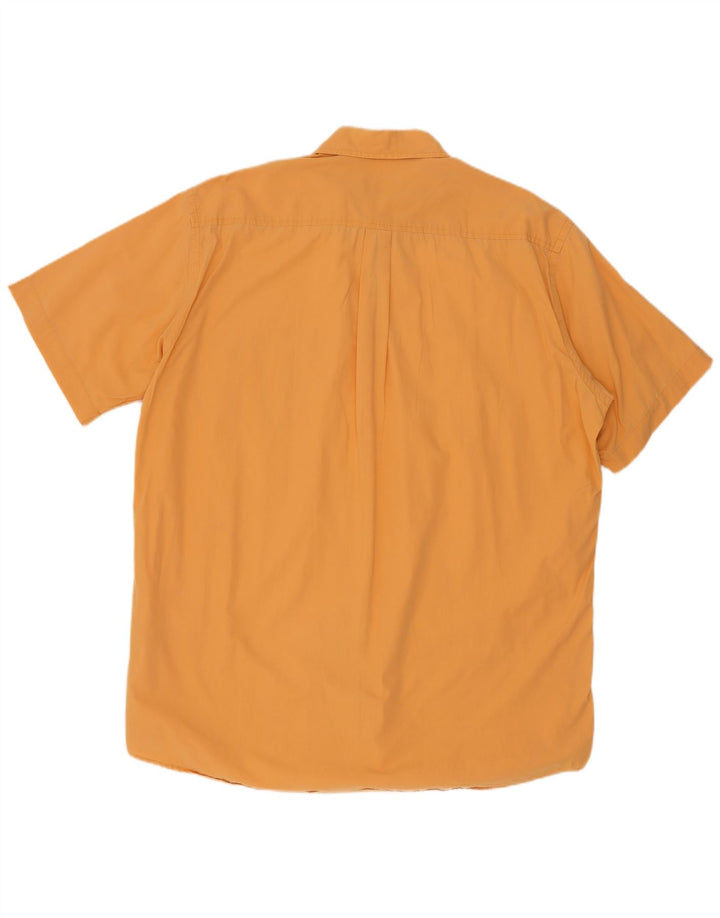 Camicia a maniche corte da uomo Kappa 3XL in cotone arancione