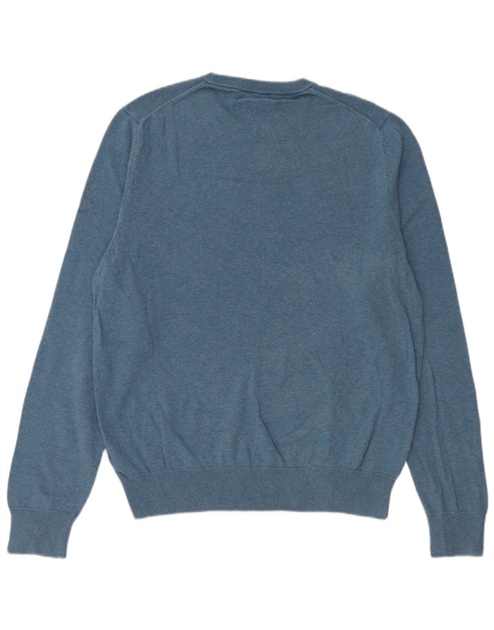 Maglione maglione girocollo da uomo Marks & Spencer in cotone blu medio