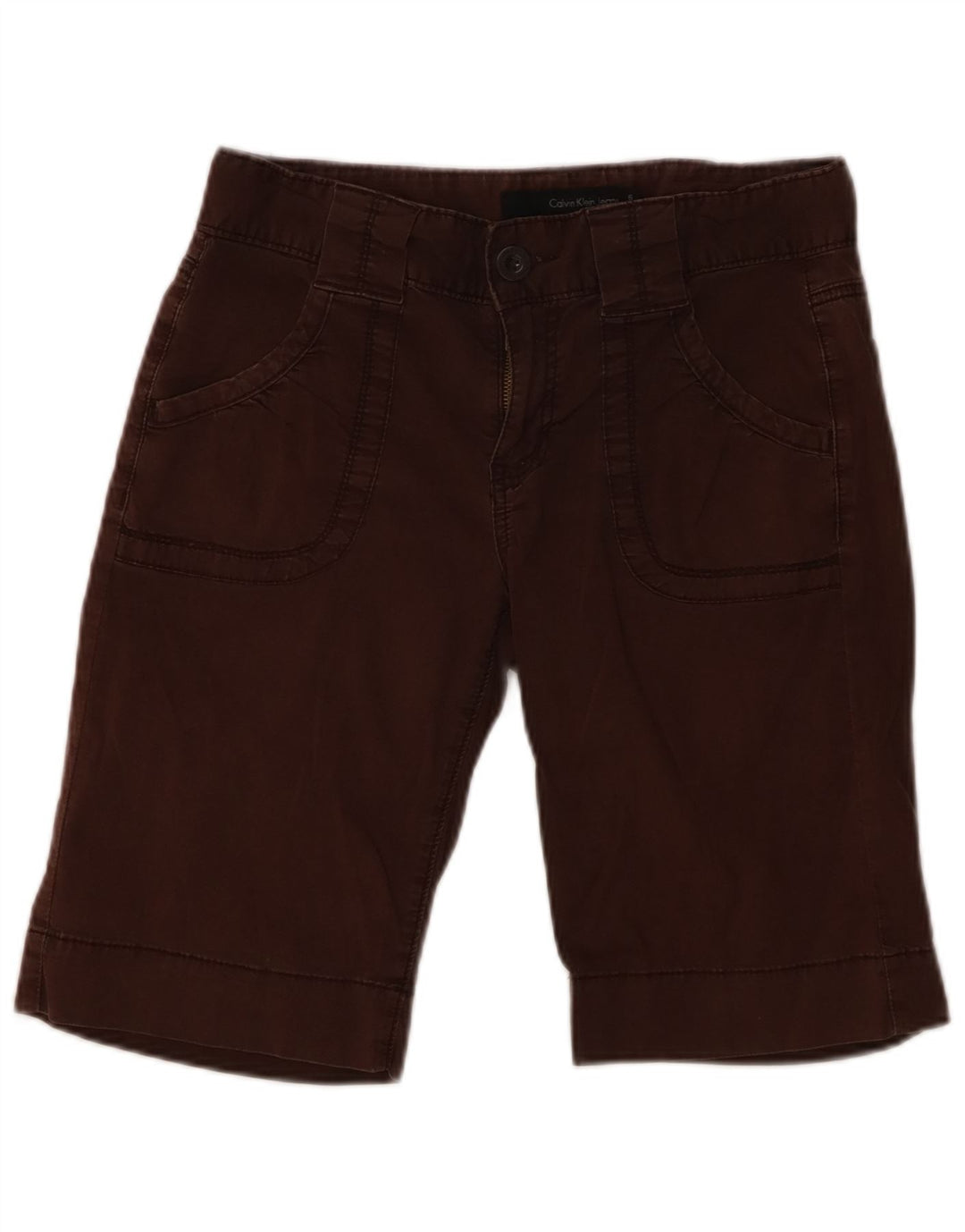 CALVIN KLEIN Pantaloncini casual da donna US 6 Medium W28 Marrone Cotone