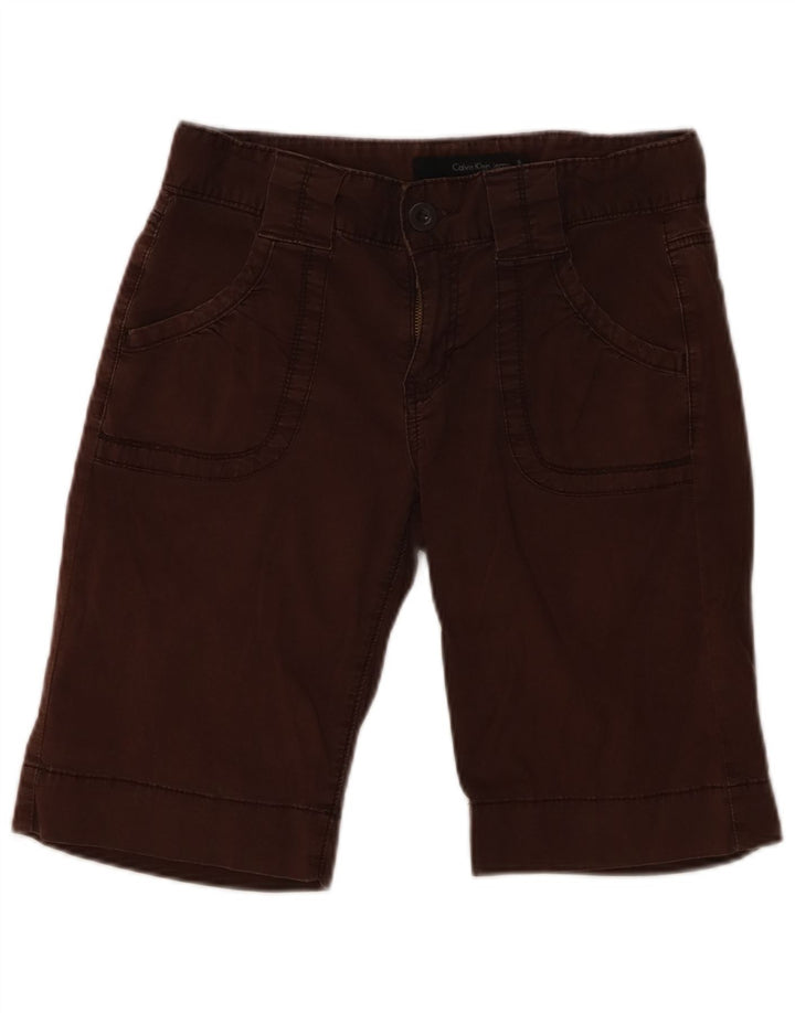 CALVIN KLEIN Pantaloncini casual da donna US 6 Medium W28 Marrone Cotone