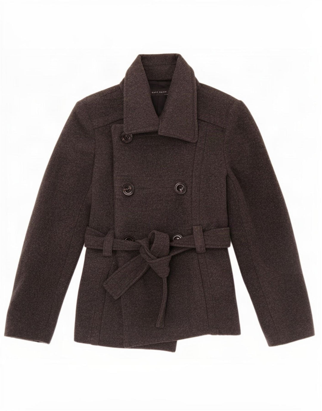Cappotto da marinaio da donna Zara UK 12 in lana grigio medio