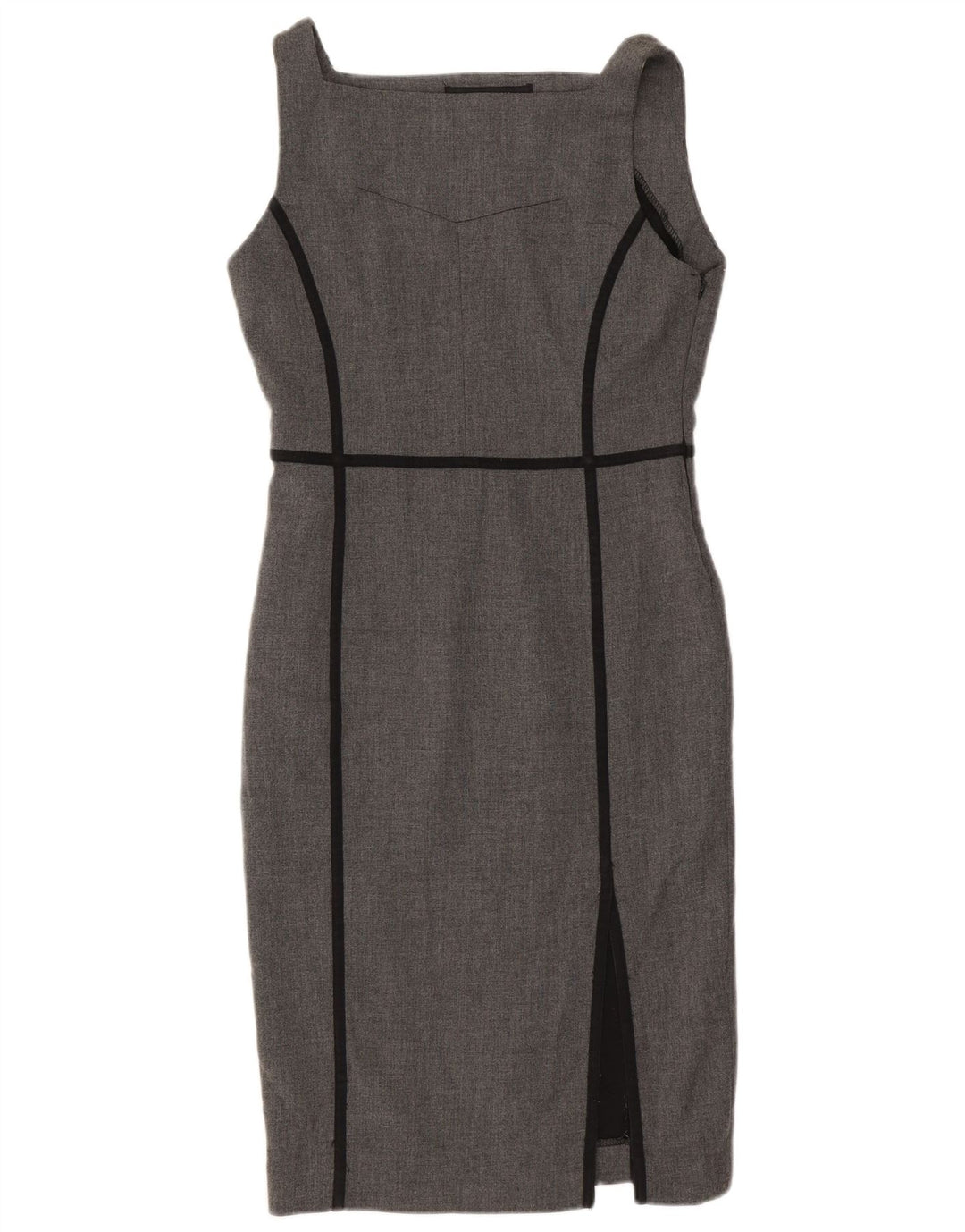 Abito tubino senza maniche da donna Zara UK 12 Poliestere grigio medio