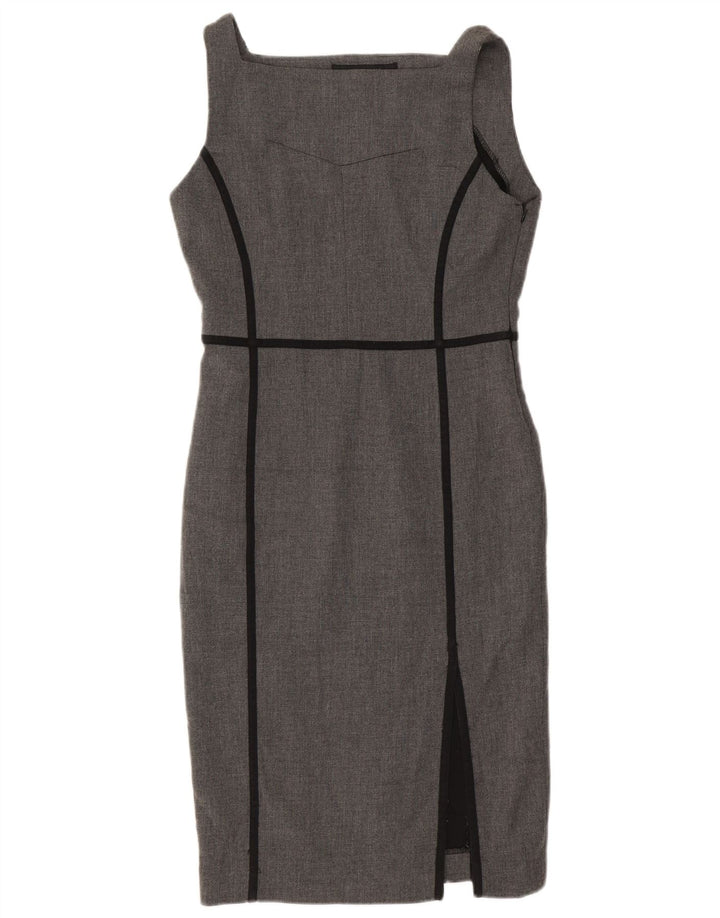 Abito tubino senza maniche da donna Zara UK 12 Poliestere grigio medio