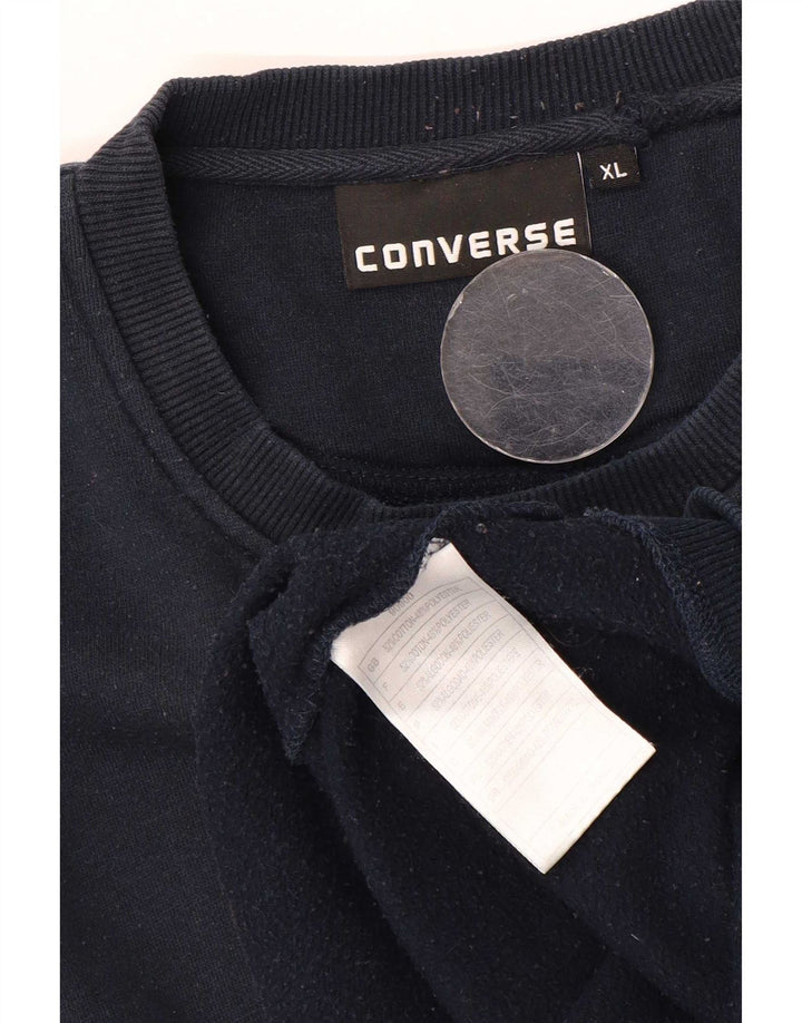 Converse Uomo Chuck Taylor Felpa Maglione XL Blu Navy Cotone