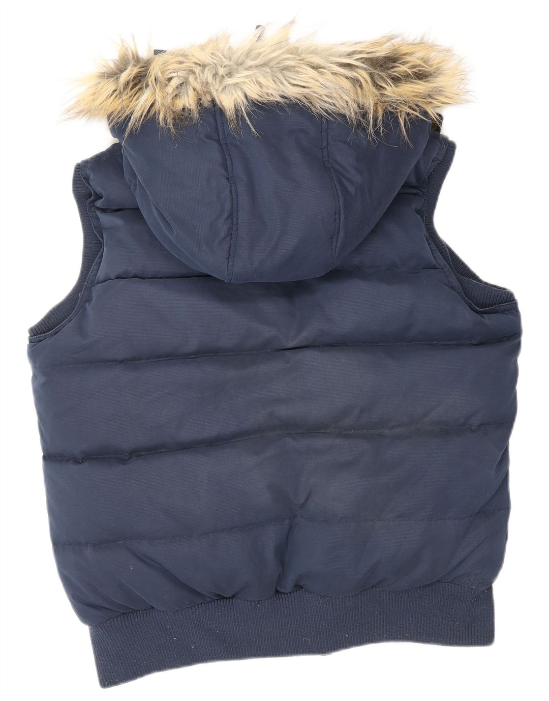 Gilet imbottito con cappuccio da donna Fat Face UK 12 medio poliestere blu navy
