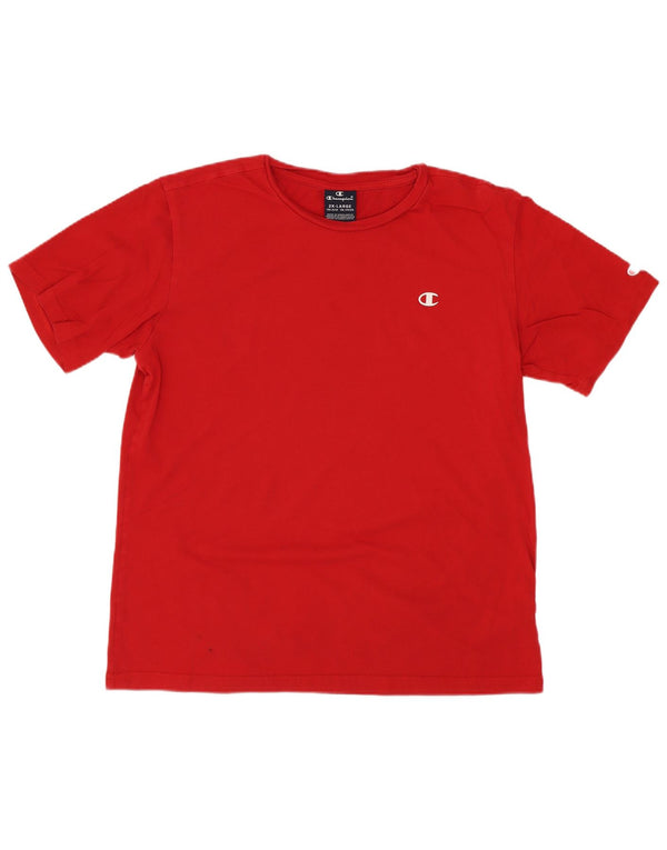 Maglietta Champion da ragazzo, 15-16 anni, 2XL, cotone rosso