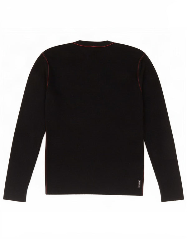 Armani Jeans Maglione da uomo con scollo a V in lana nera media