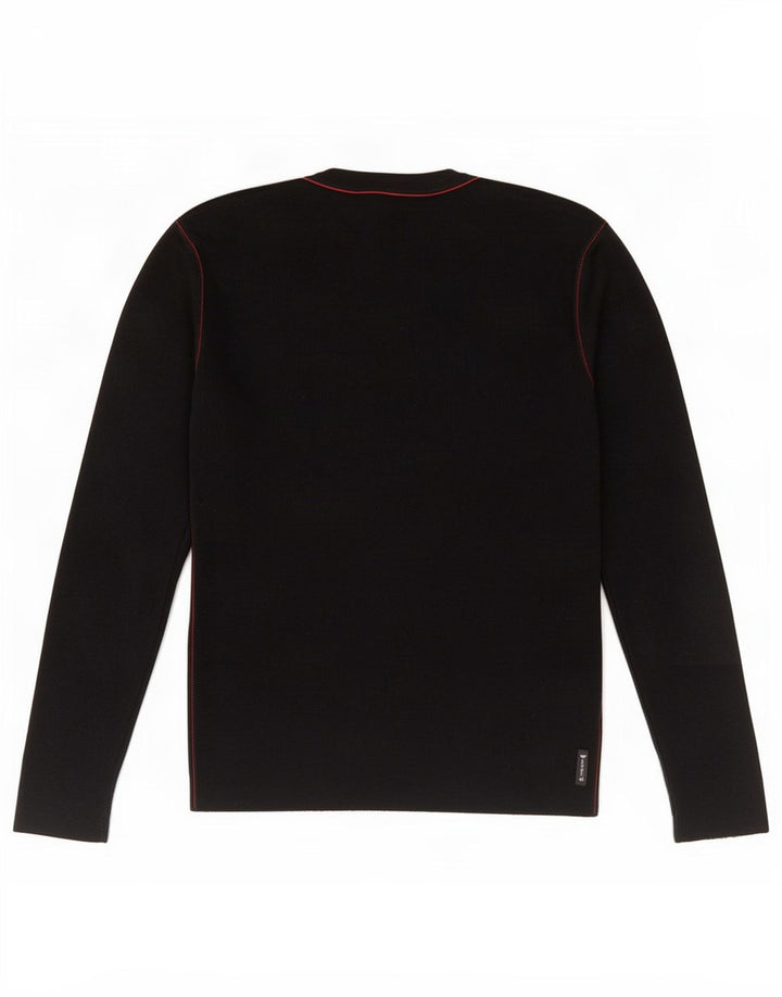 Armani Jeans Maglione da uomo con scollo a V in lana nera media