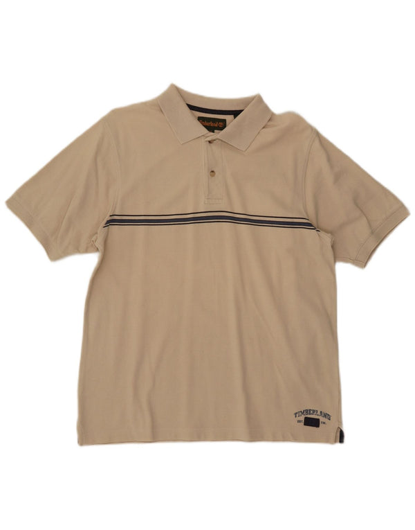 Polo da uomo TIMBERLAND in cotone a righe beige medio