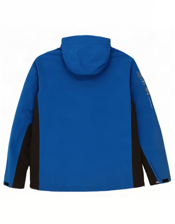 Giacca antipioggia da uomo con cappuccio Mountain Warehouse UK 44 2XL Blu Colourblock