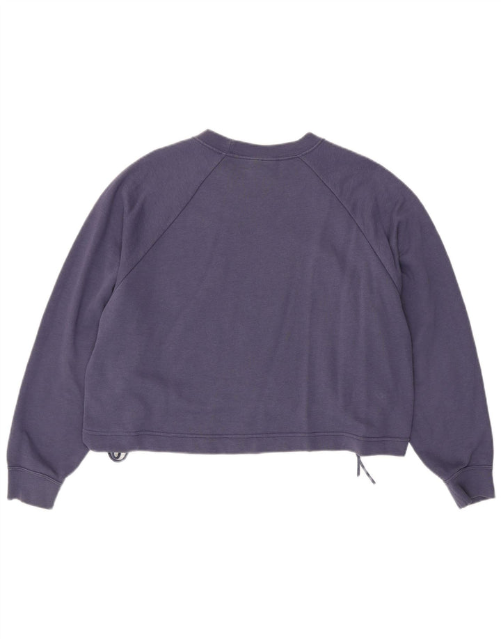 Felpa oversize corta da donna Nike, maglione UK 14, cotone viola medio