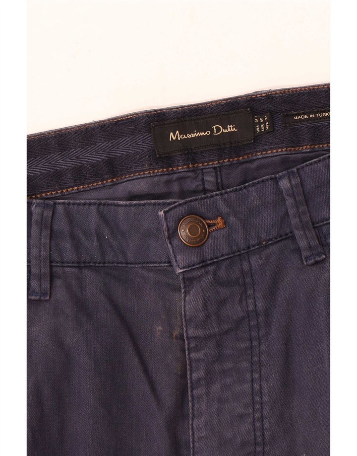 Pantaloni casual slim da uomo Massimo Dutti EU 40 Medium W31 L35 Blu navy