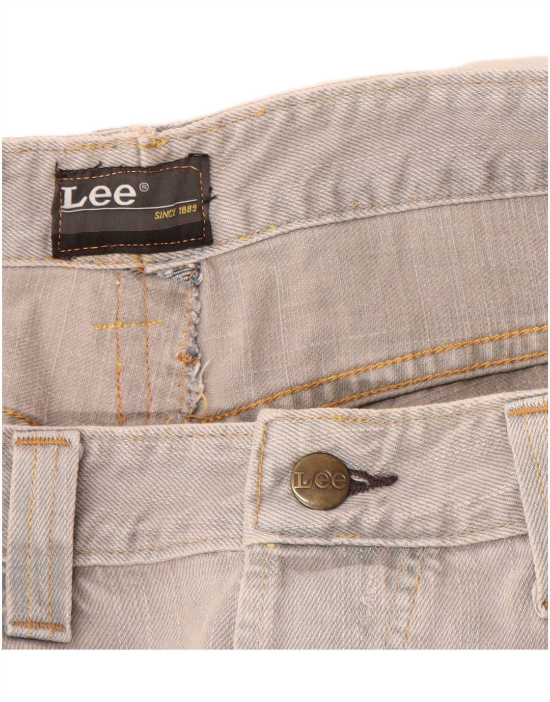 Pantaloncini di jeans Powell da uomo Lee W32 cotone grigio medio