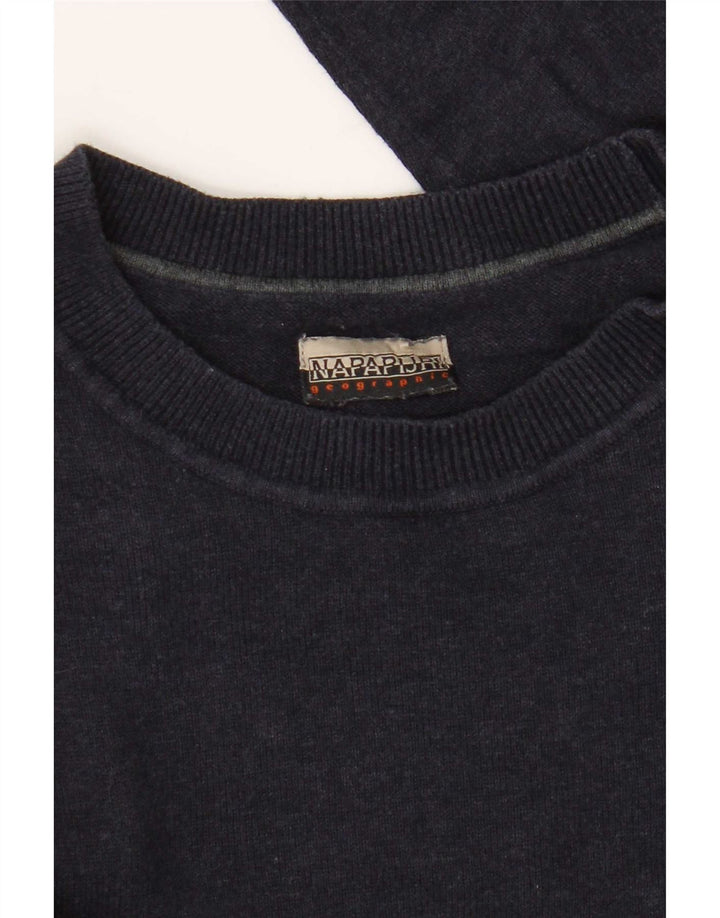 Maglione maglione girocollo da uomo vestibilità regolare Napapijri blu navy medio