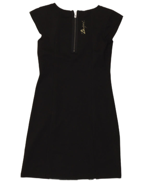 Desigual Mini Abito Aderente da Donna UK 6 XS Nero Poliestere Farfalla