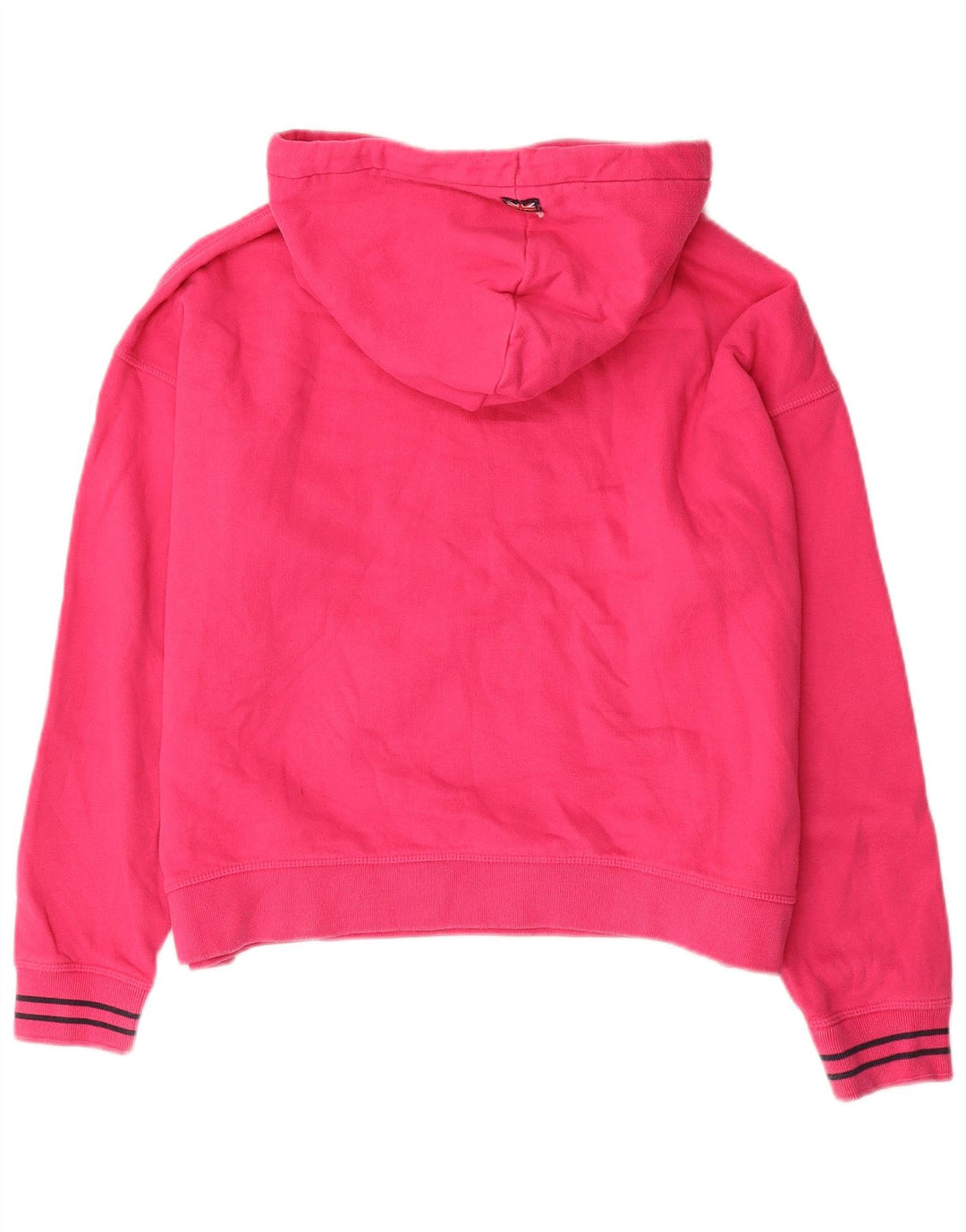 JACK WILLS Maglione da donna con cappuccio grafico oversize corto UK 12 Rosa medio