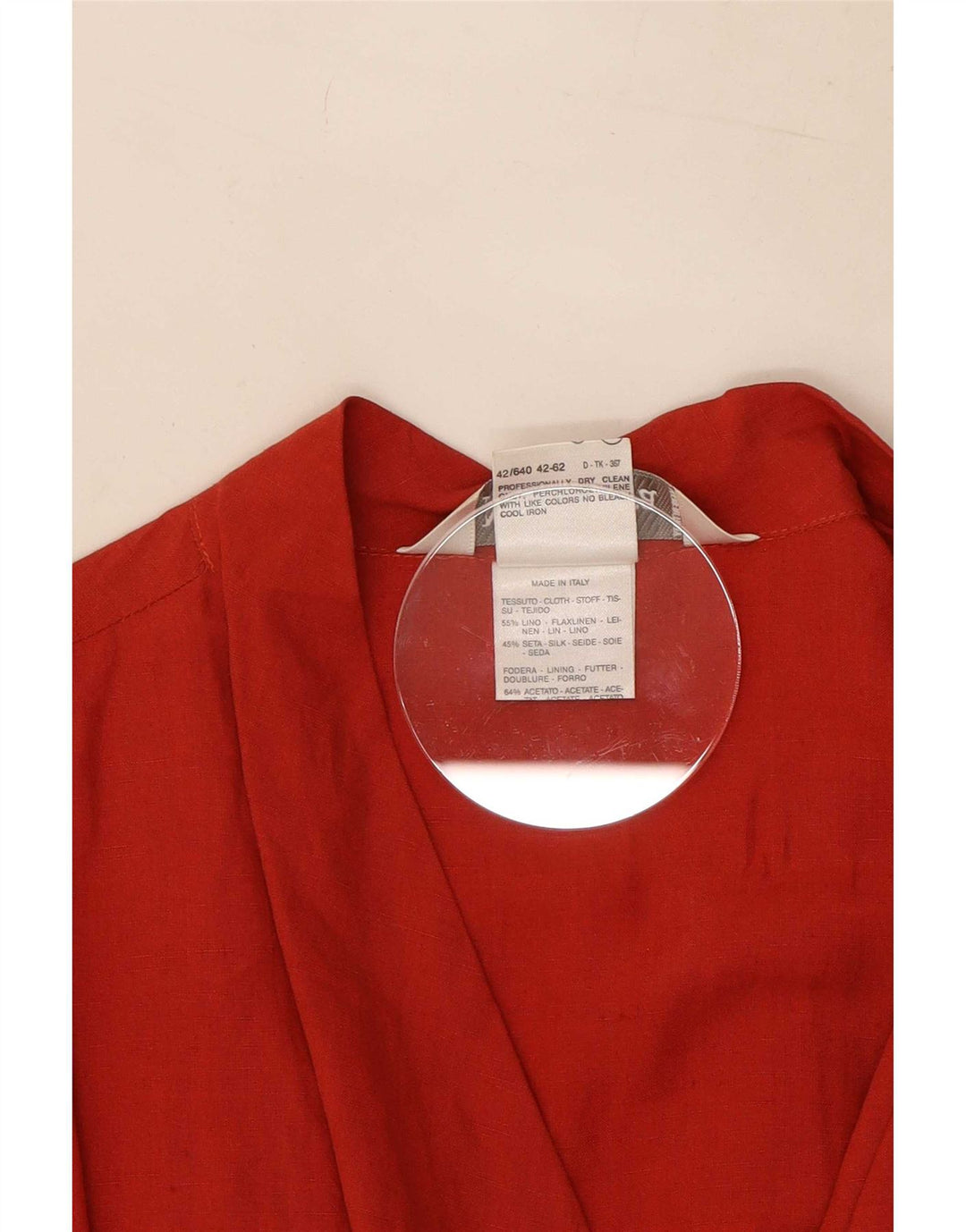 Abito avvolgente da donna Max Mara UK 12 Lino rosso medio