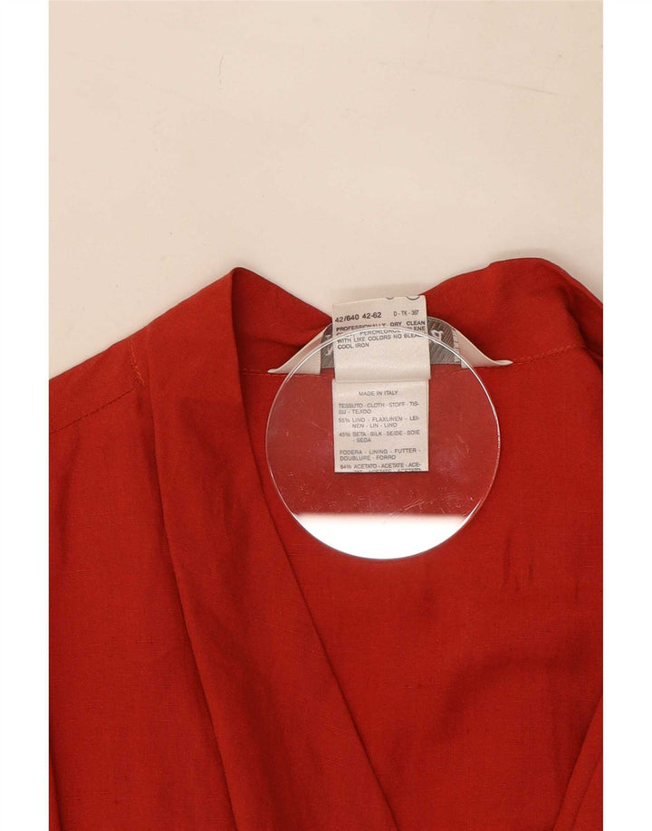 Abito avvolgente da donna Max Mara UK 12 Lino rosso medio