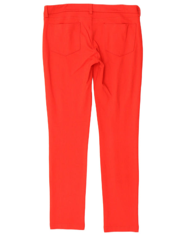 Pantaloni casual slim da donna MOSCHINO UK 10 Small W32 L30 viscosa rossa