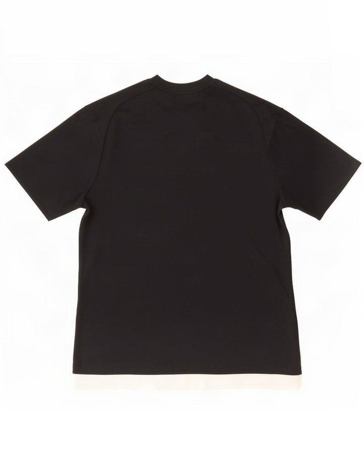 T-shirt Adidas Climalite da uomo, grande, in poliestere color block nero