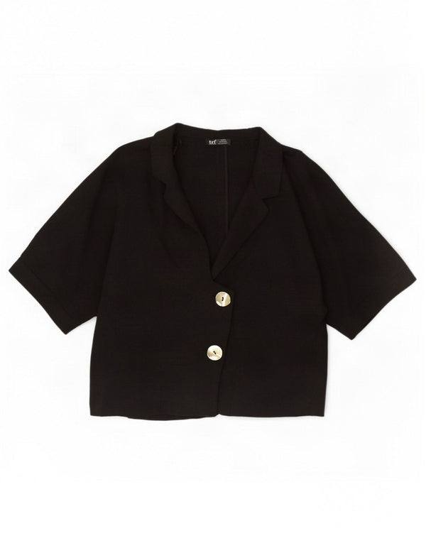 Giacca Bolero a maniche corte da donna Zara UK 16 grande viscosa nera