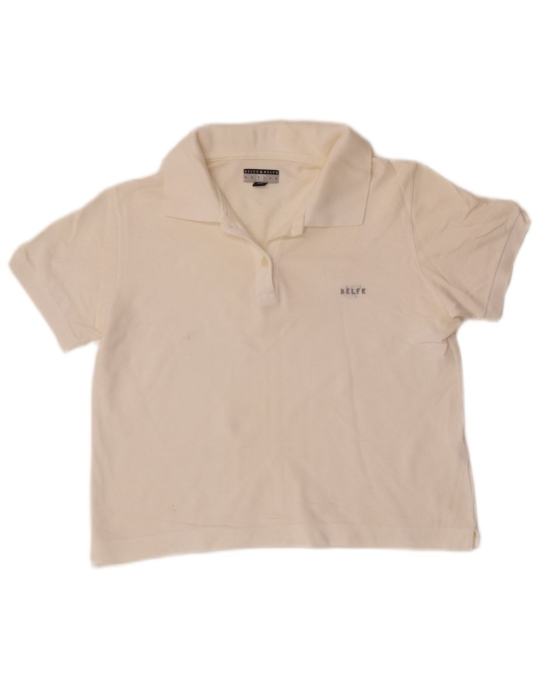 Polo corta da donna Belfe & Belfe IT 46 Large in cotone bianco