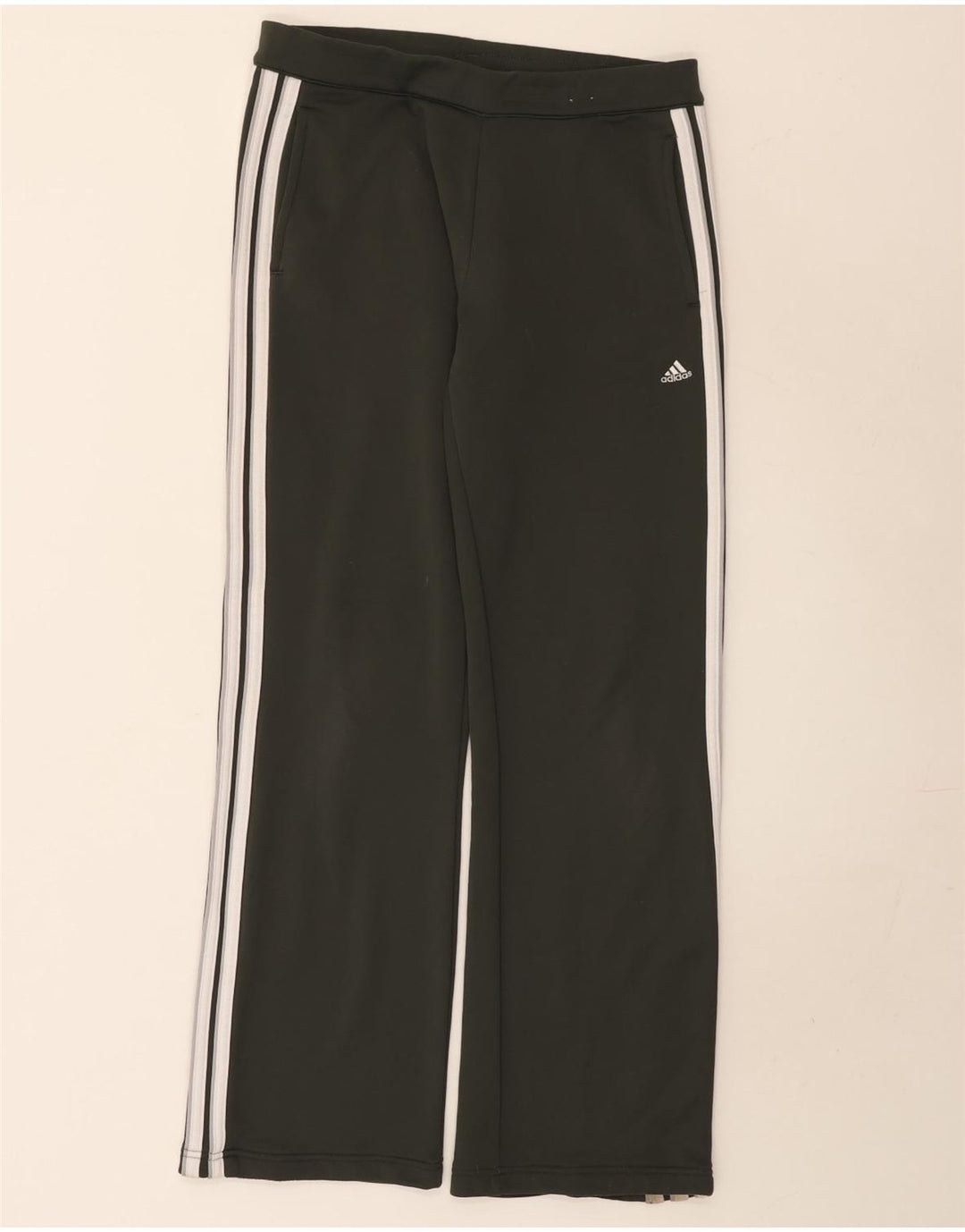 Pantaloni da tuta da donna Adidas a gamba larga UK 12 Poliestere verde medio