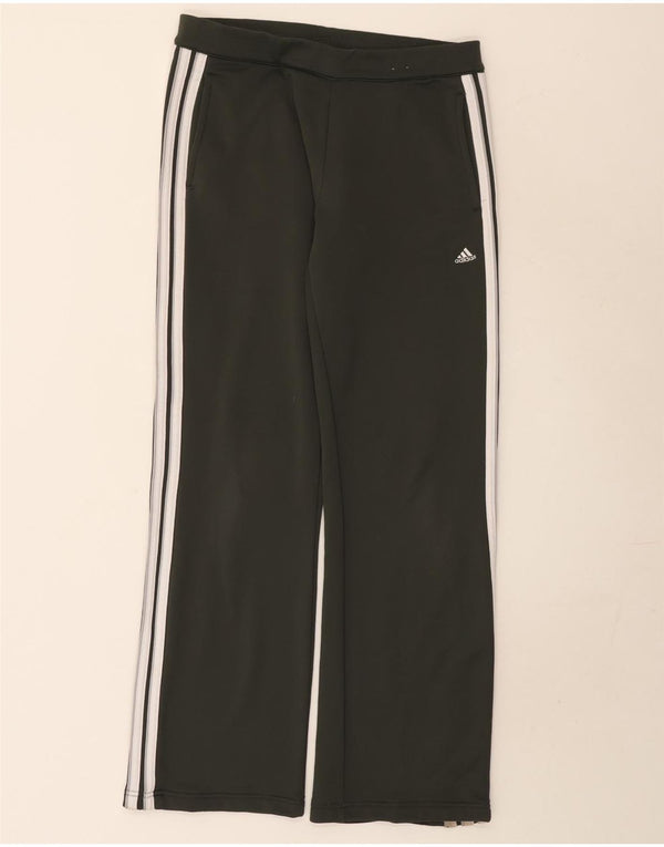 Pantaloni da tuta da donna Adidas a gamba larga UK 12 Poliestere verde medio
