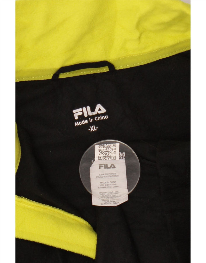 Maglione in pile da uomo FILA con zip e collo XL poliestere nero
