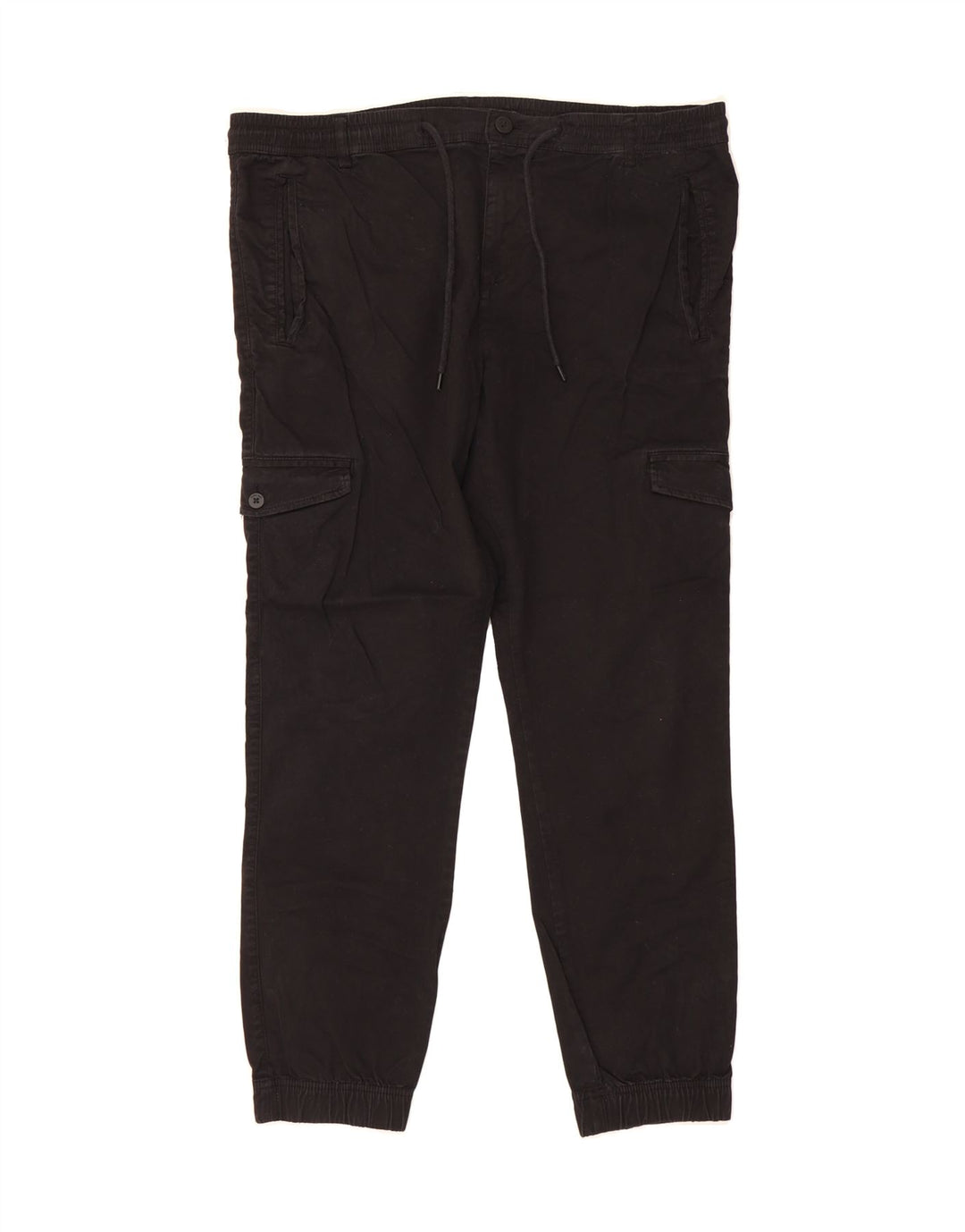 ZARA Mens Joggers Cargo Trousers Large W38 L30  Black Cotton Vintage Zara and Second-Hand Zara from Messina Hembry 