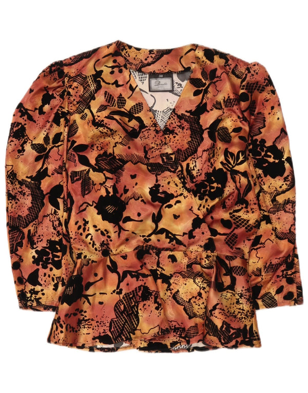 Dorette Camicetta da donna con maniche a 3/4 Top EU 38 Arancione medio floreale