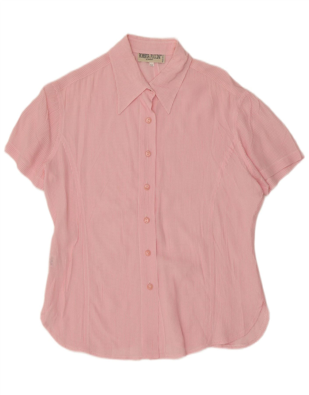Camicia a maniche corte da donna Roberta Puccini IT 44 a quadretti rosa medio