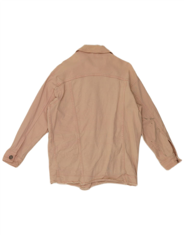 Giacca di jeans oversize da donna Zara UK 6 XS cotone rosa