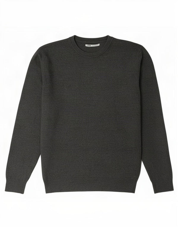 Maglione maglione girocollo da uomo Zara grigio medio