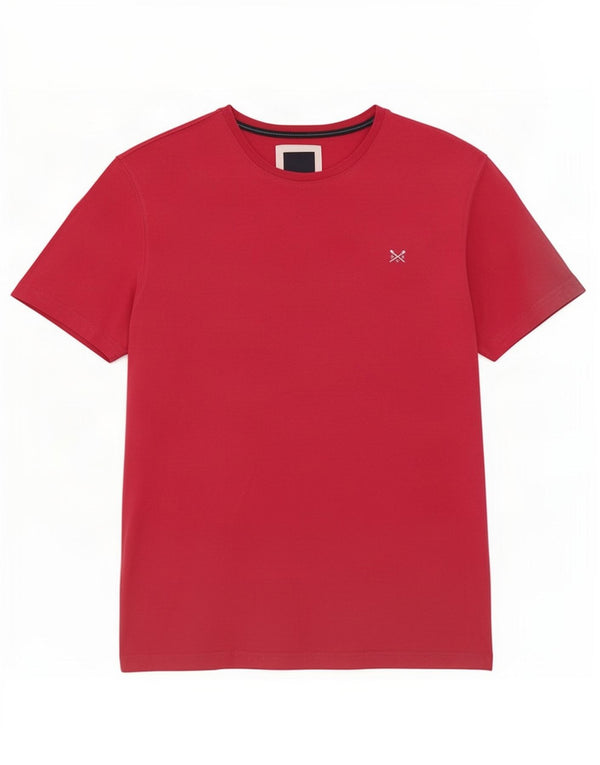 Crew Clothing T-shirt da uomo Top grande in cotone rosso