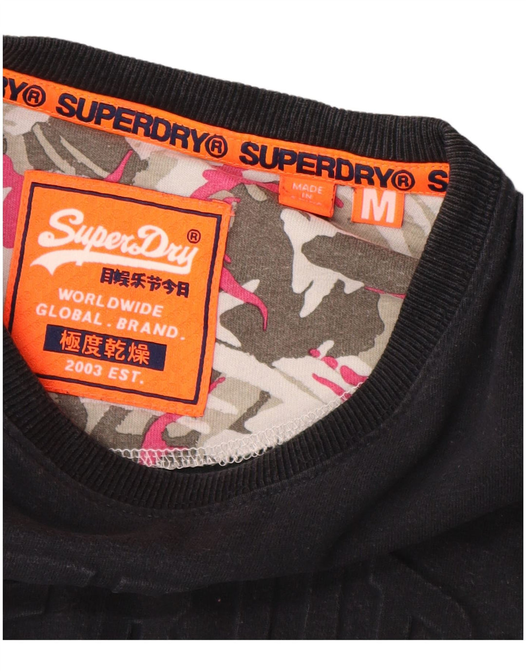 T-shirt grafica da uomo SUPERDRY Top in cotone blu navy medio